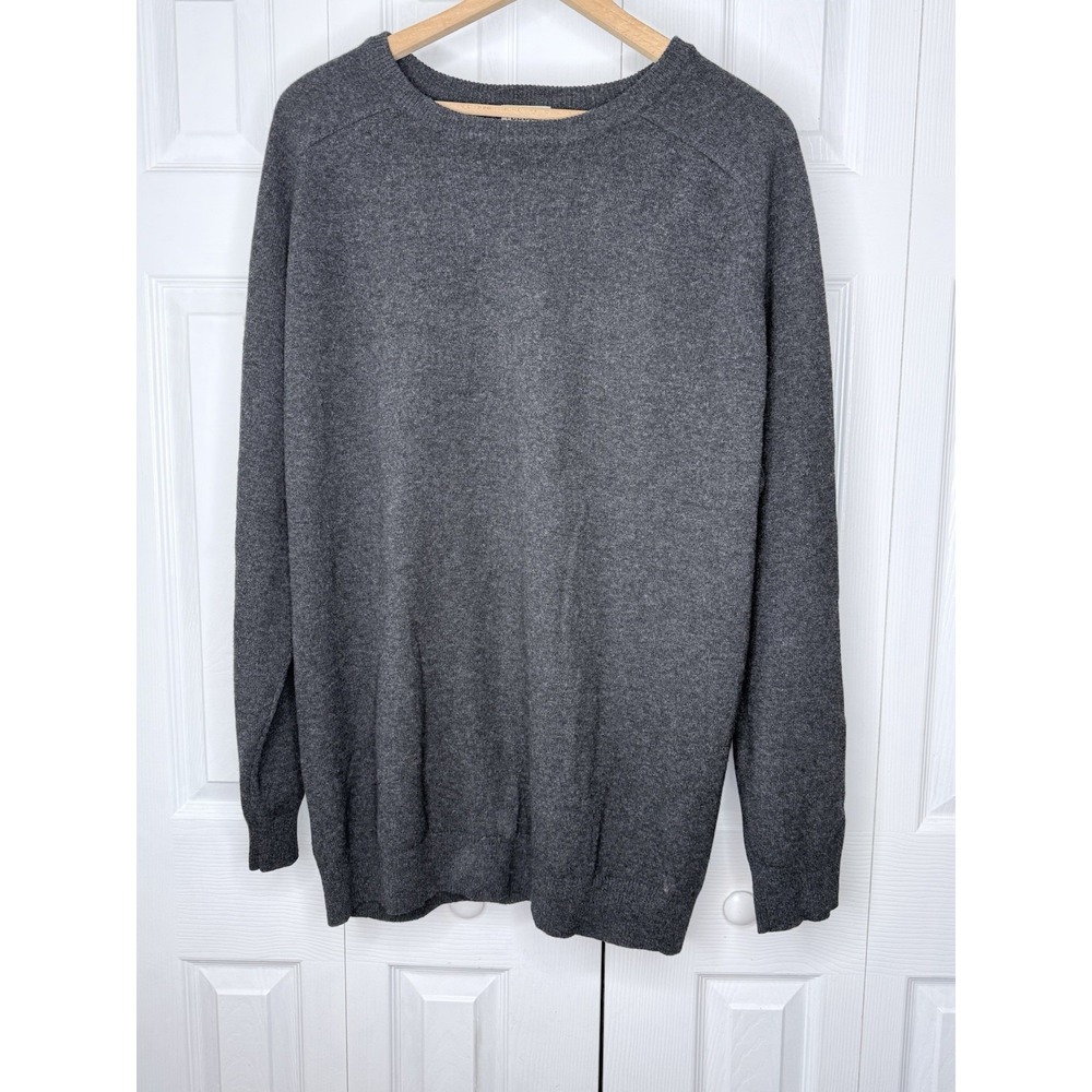 L.L. Bean Men's XXL Tall 100% Lambswool Crewneck‎ Pullover Sweater Charcoal Gray